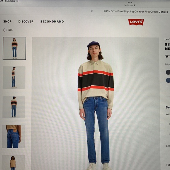 2 Levi’s 511 slim-fit flex mens jeans - Picture 11 of 12